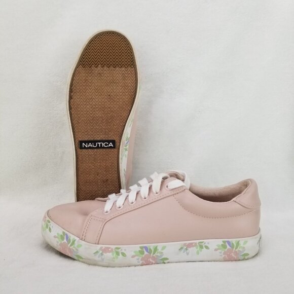✅Nautica Calera 4 PINK Faux Leather Low Top Women's 7W Fashion Sneakers/Shoes - Picture 2 of 11
